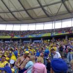 Українська трибуна на "Олімпіаштадіоні" у Берліні на матчі зі зб