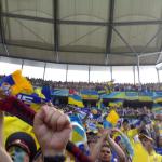 Українська трибуна після голу на "Олімпіаштадіоні" у Берліні на 